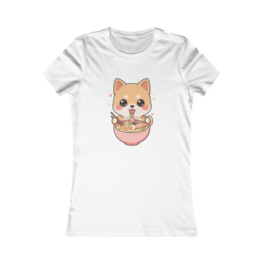 Kawaii Shiba Inu Ramen T-Shirt for Foodie Gifts