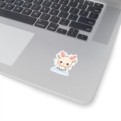 Kawaii Reindeer Sticker for a Cozy Winter Desk