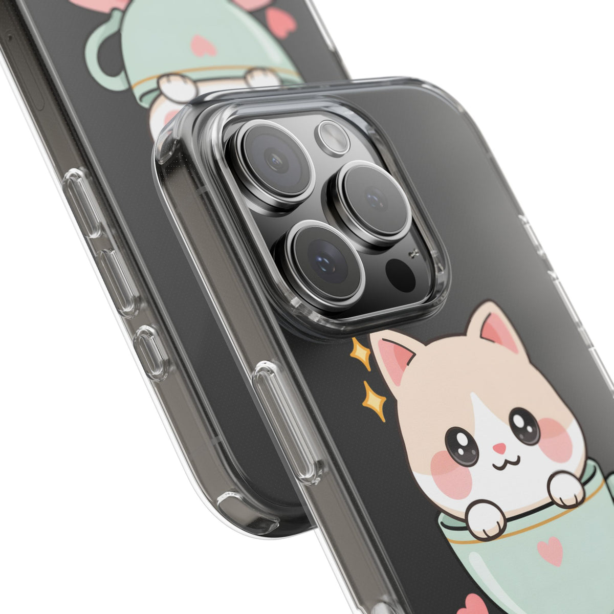 Kawaii Cat Phone Case, Cute Teacup Kitty Gift
