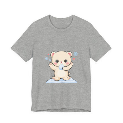 Kawaii Polar Bear Tee, Cute Snow Day Unisex Shirt