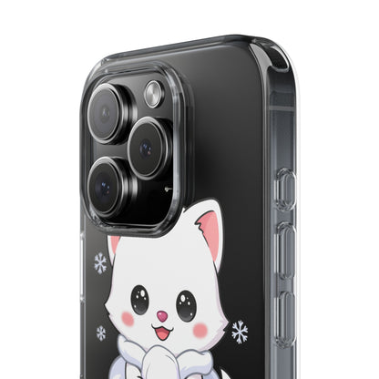 Kawaii Arctic Fox Phone Case, Cute Snow Day Gift