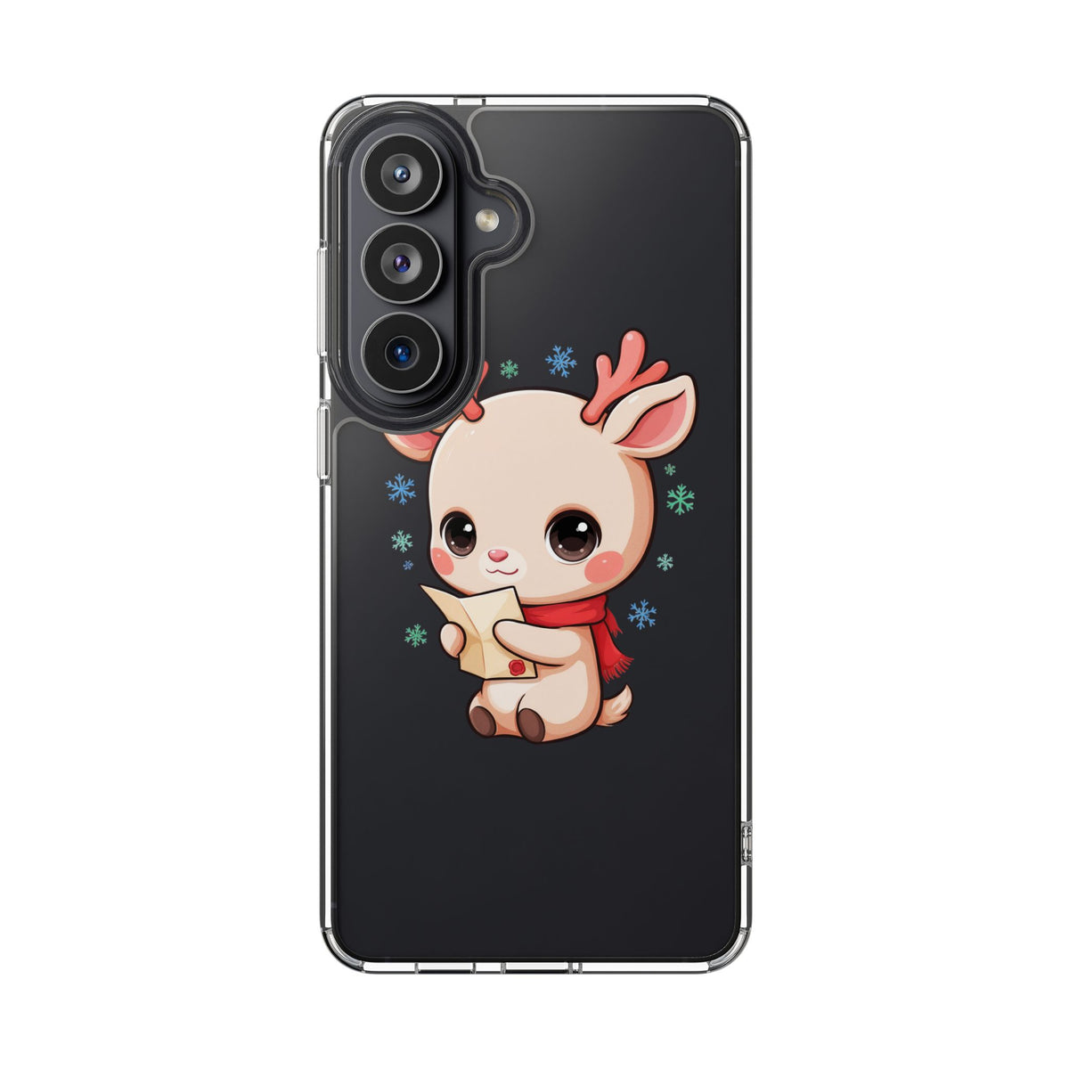 Christmas Reindeer Clear Impact-Resistant Phone Case