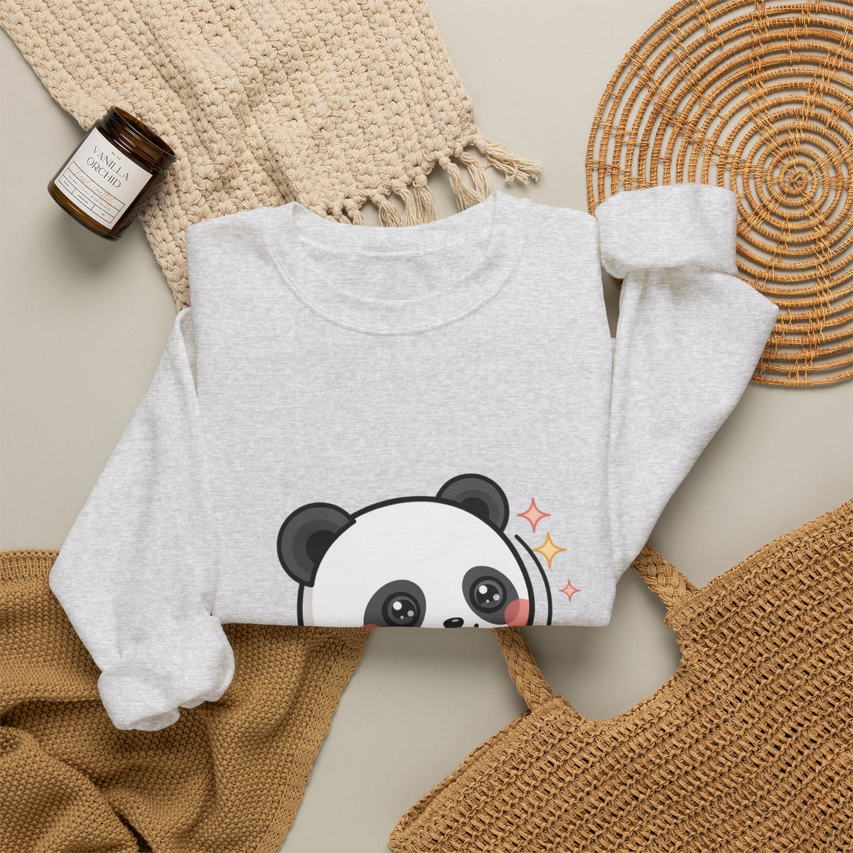 Kawaii Panda Skateboard Sweatshirt, Cute Chibi Panda