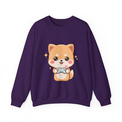 Kawaii Gamer Shiba Inu Sweatshirt for Cozy Gaming Days