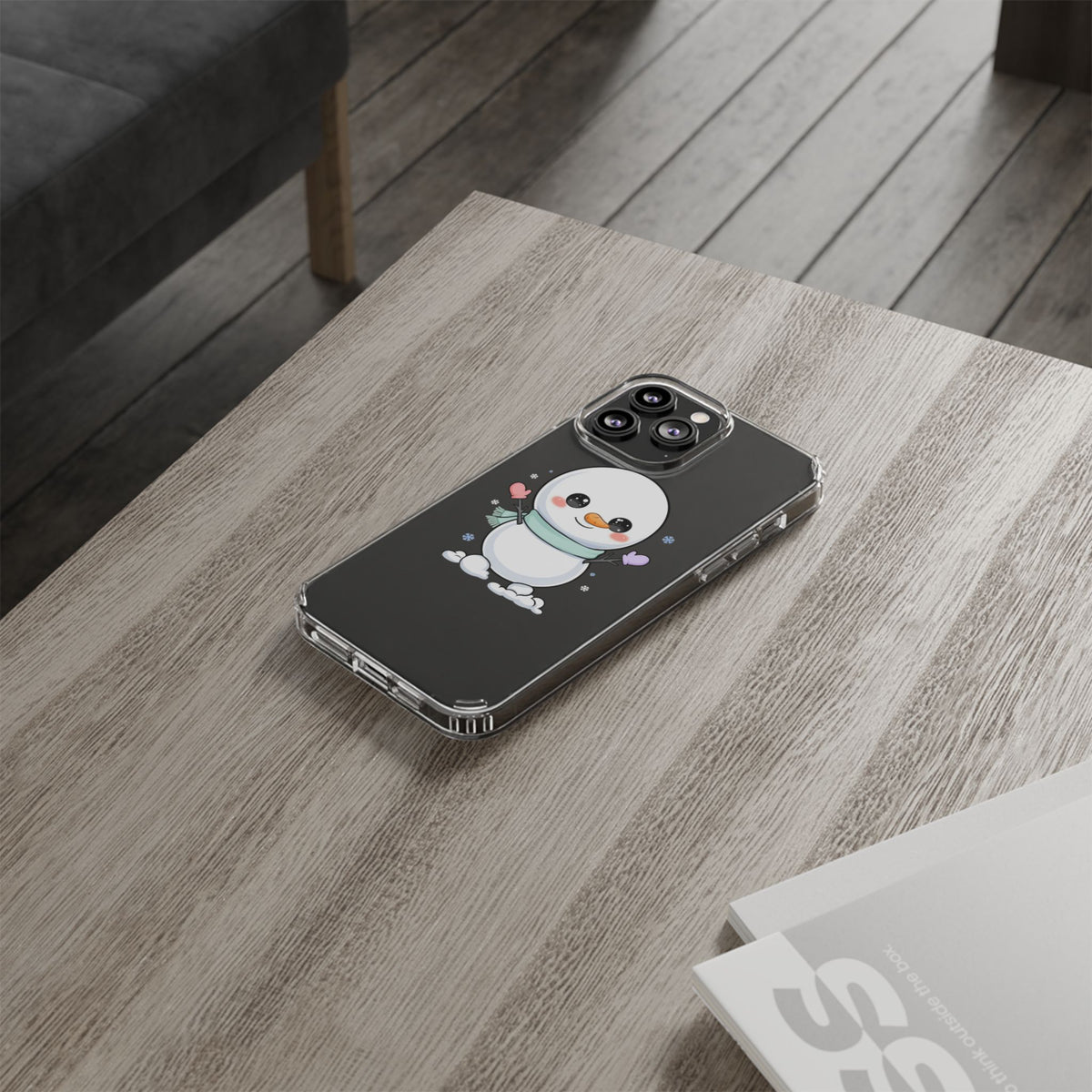 Kawaii Snowman Clear Impact-Resistant Case