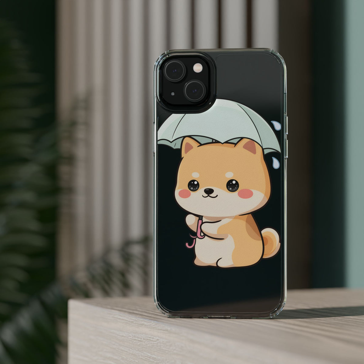 Shiba Inu Phone Case, Kawaii Rainy Day Pup