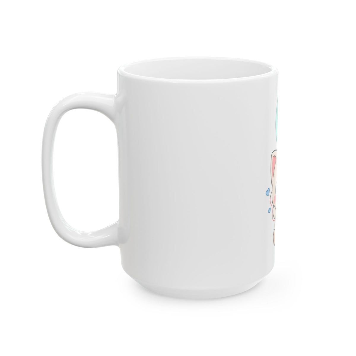 Kawaii Cat Balloon Mug, Cute Chibi Cat Ceramic Coffee Cup