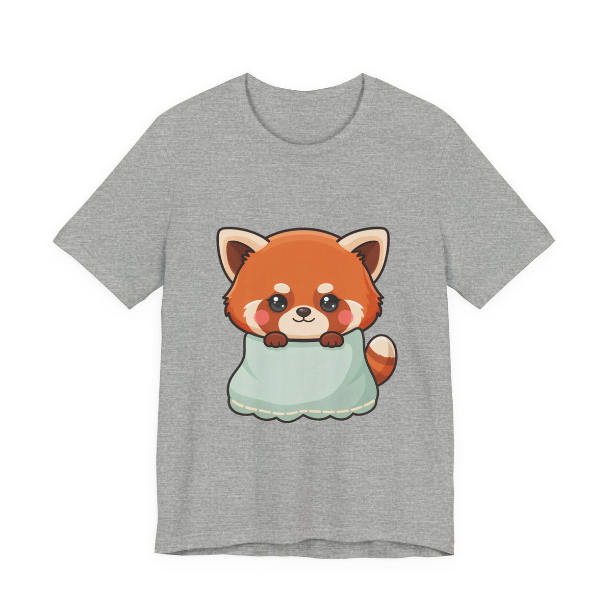 Kawaii Red Panda T-Shirt, Cozy Blanket Chibi Animal Tee