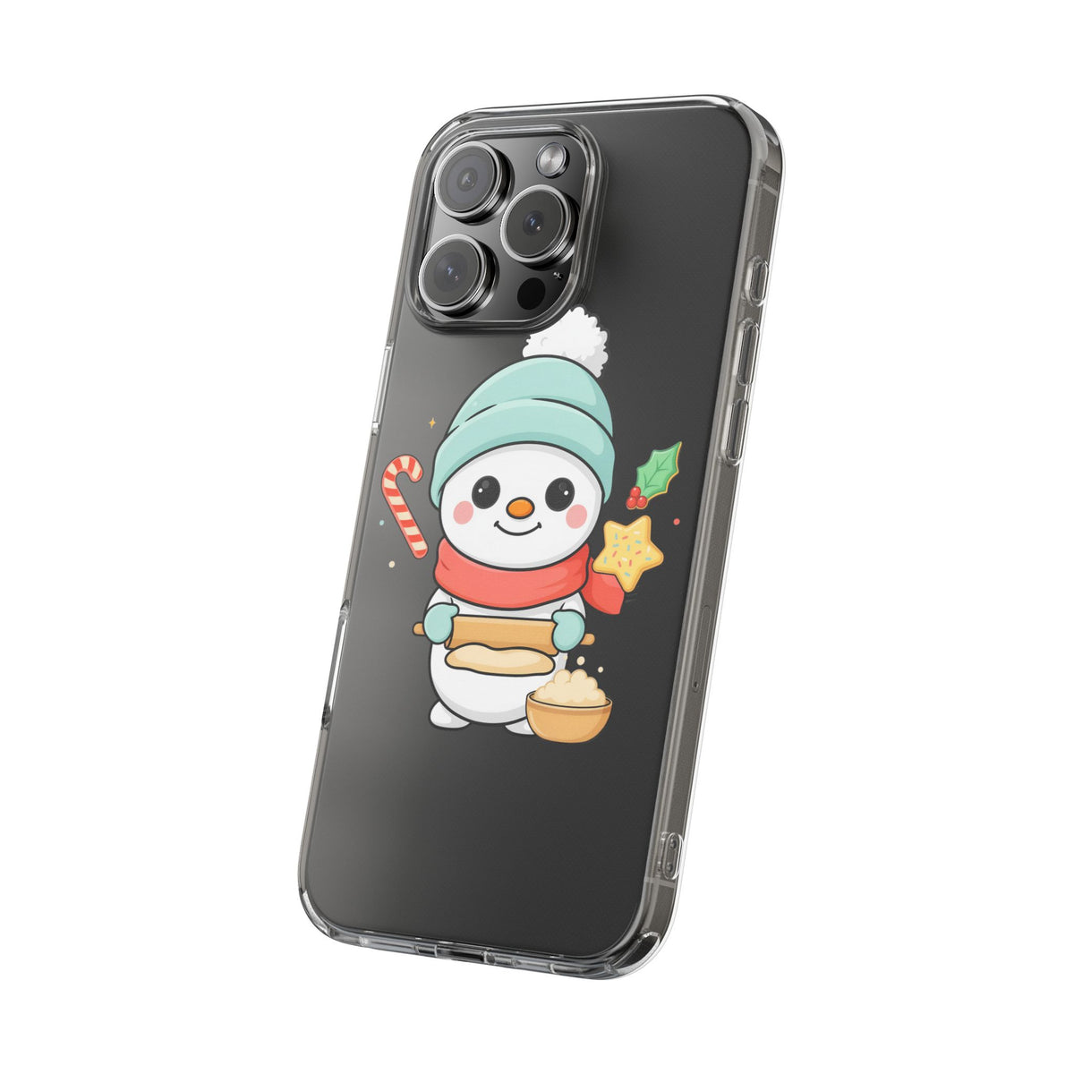 Christmas Snowman Phone Case, Cute Cookie Baker