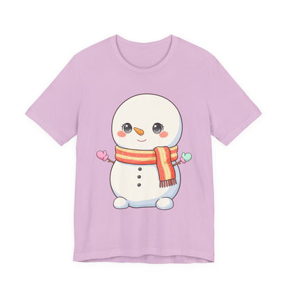 Kawaii Snowman Christmas T-Shirt for Cute Holiday Cheer