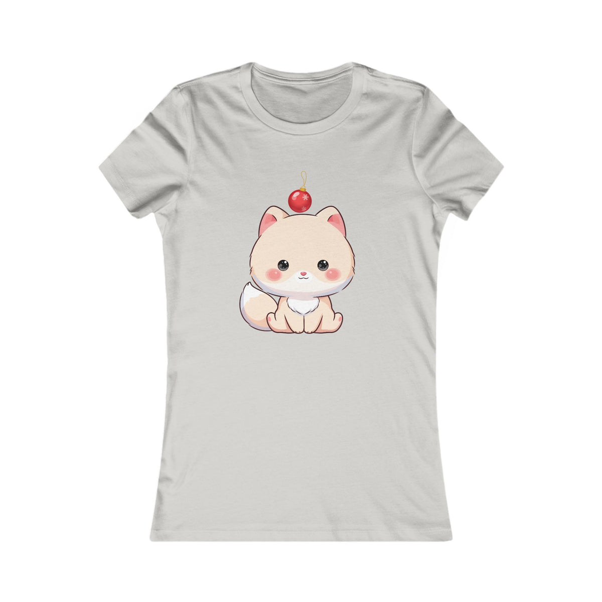 Kawaii Arctic Fox Christmas Tee for Holiday Decorating