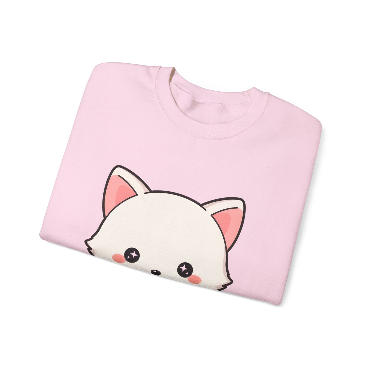 Kawaii Arctic Fox Sweatshirt, Cute Mistletoe Holiday Crewneck