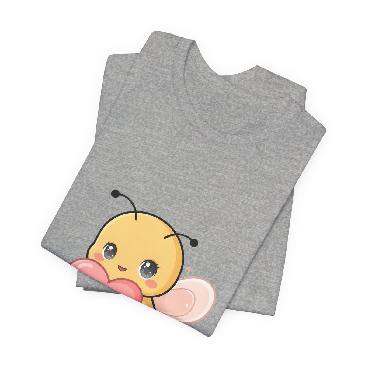 Kawaii Bee T-Shirt: Sweet Heart-Loving Unisex Tee