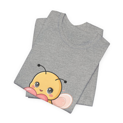 Kawaii Bee T-Shirt: Sweet Heart-Loving Unisex Tee
