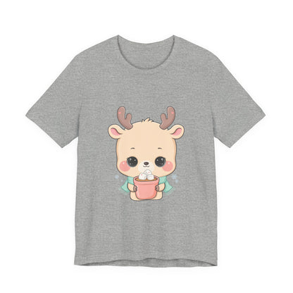 Kawaii Reindeer T-Shirt for Cozy Cocoa Season