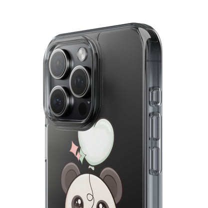 Kawaii Panda Clear Phone Case with Balloon