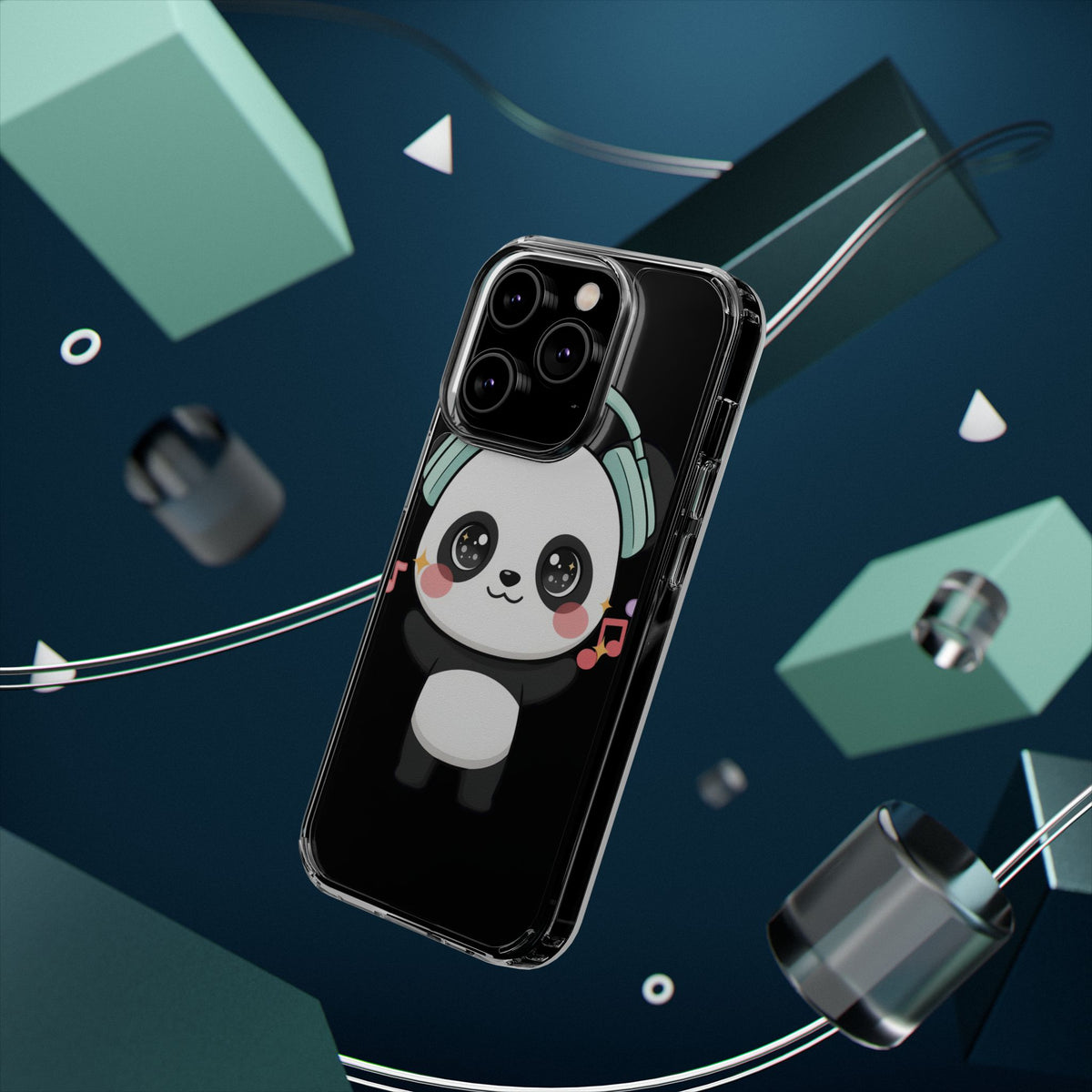 Kawaii Panda Phone Case with Headphones
