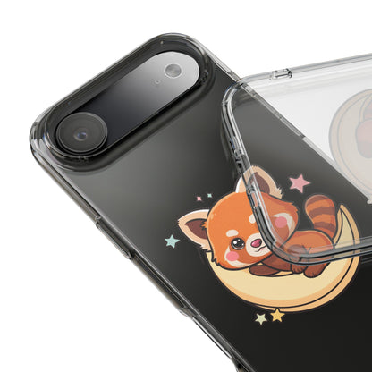 Red Panda Phone Case, Kawaii Moon Companion
