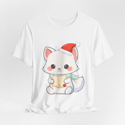 Christmas Arctic Fox T-Shirt for Cozy Holiday Readers