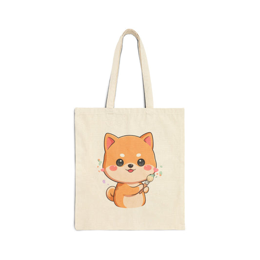 Kawaii Shiba Inu Tote Bag for Art Lovers