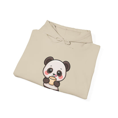 Kawaii Panda Latte Hoodie, Cute Coffee Lover Sweatshirt