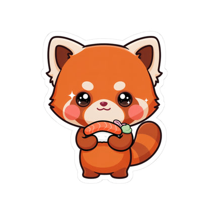 Kawaii Red Panda Sushi Kiss-Cut Sticker Gift
