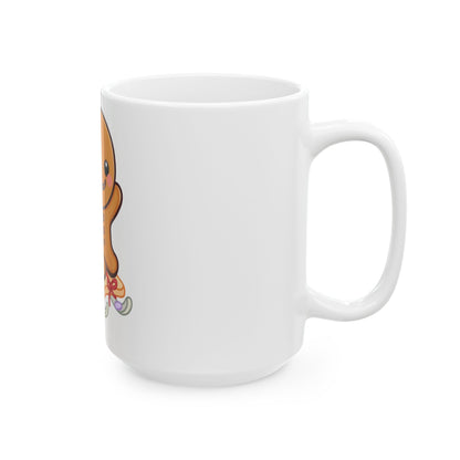 Gingerbread Man Mug – Cute Christmas Sledding Gift