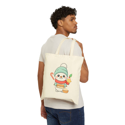 Christmas Snowman Tote Bag for Holiday Cookie Baking