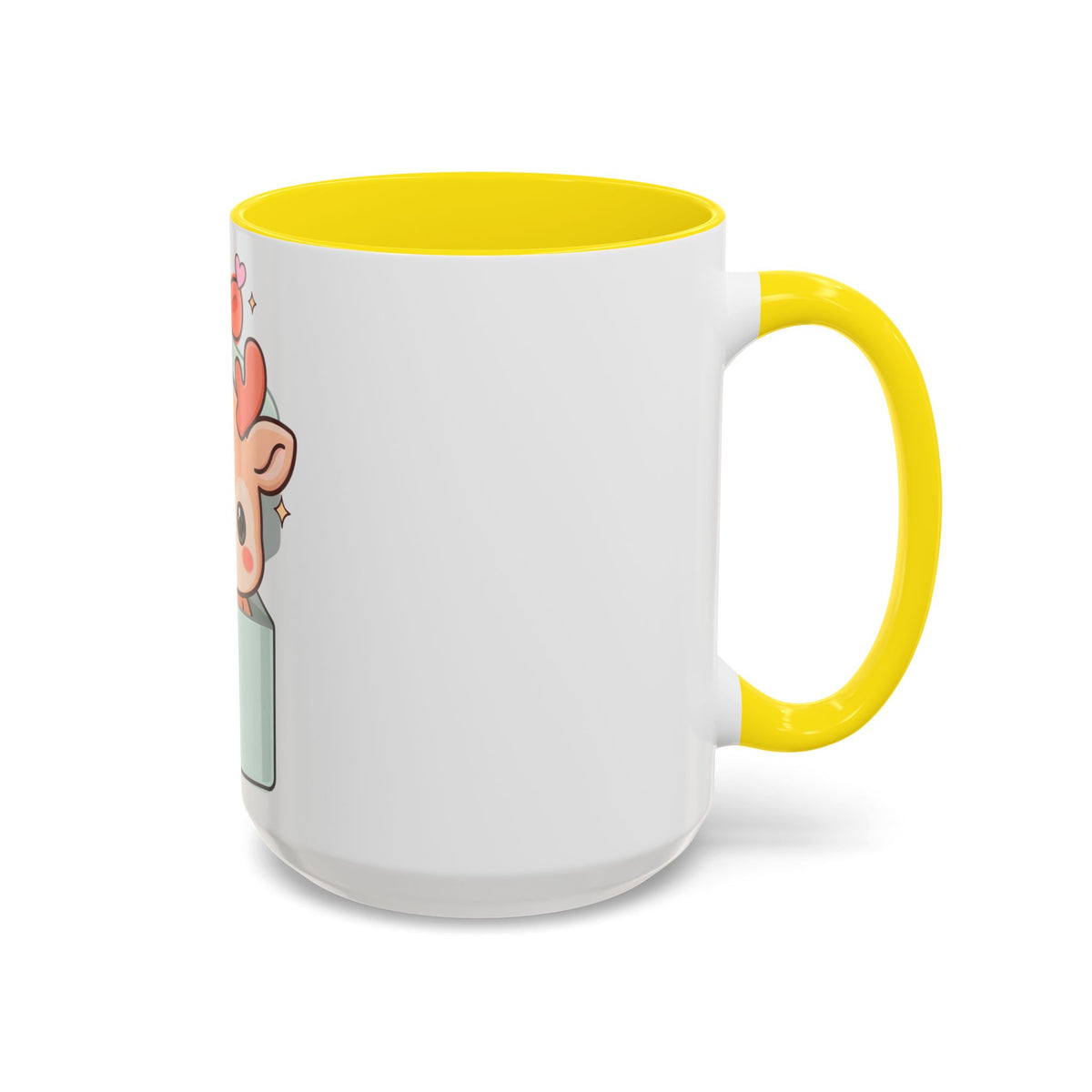 Kawaii Reindeer Christmas Mug, 11oz or 15oz Accent Coffee Mug