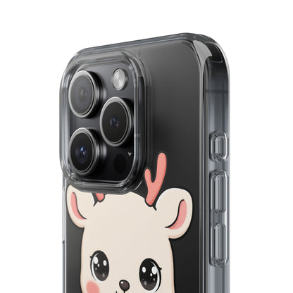 Kawaii Christmas Reindeer Clear Phone Case Gift