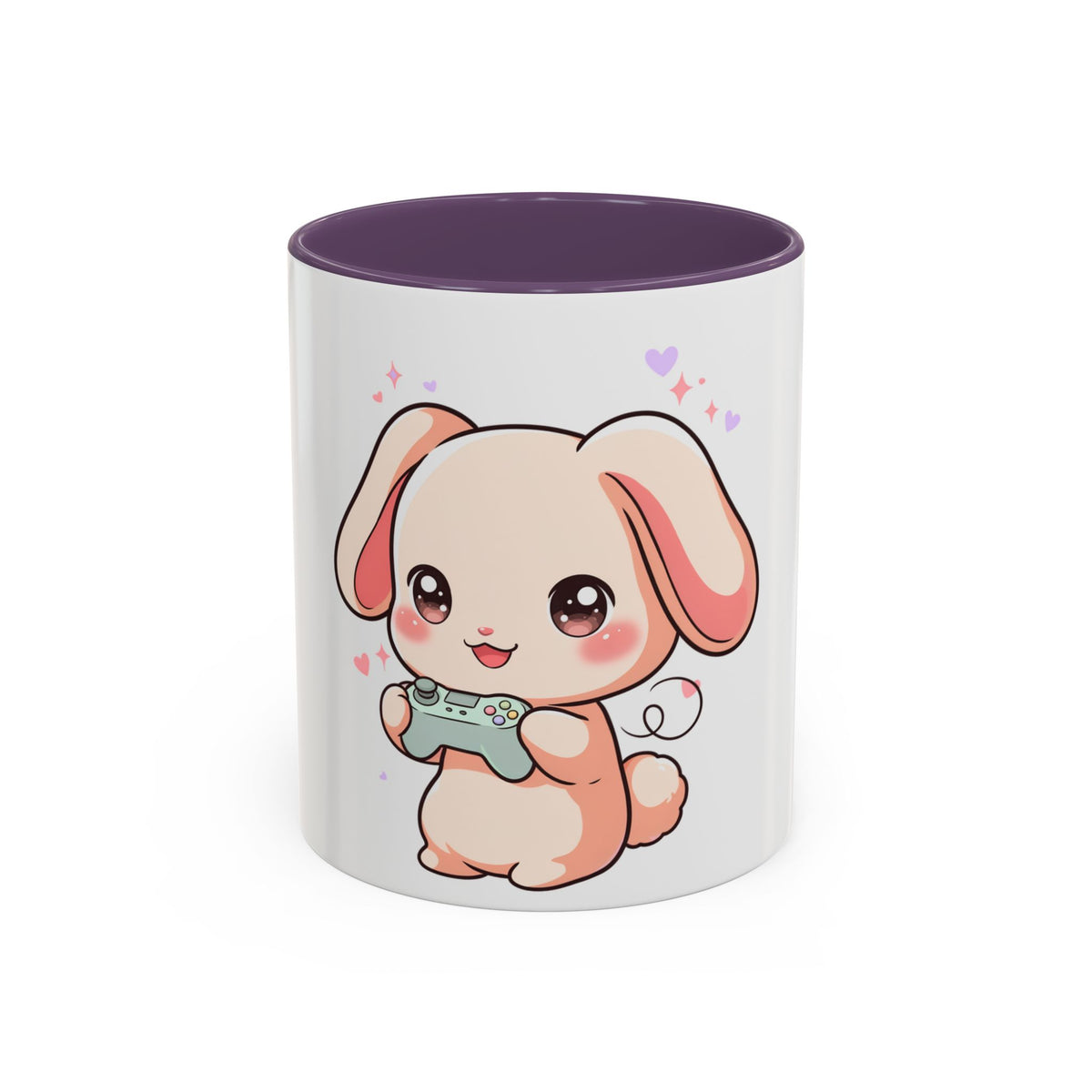 Gamer Bunny Accent Coffee Mug for Kawaii Game Lovers