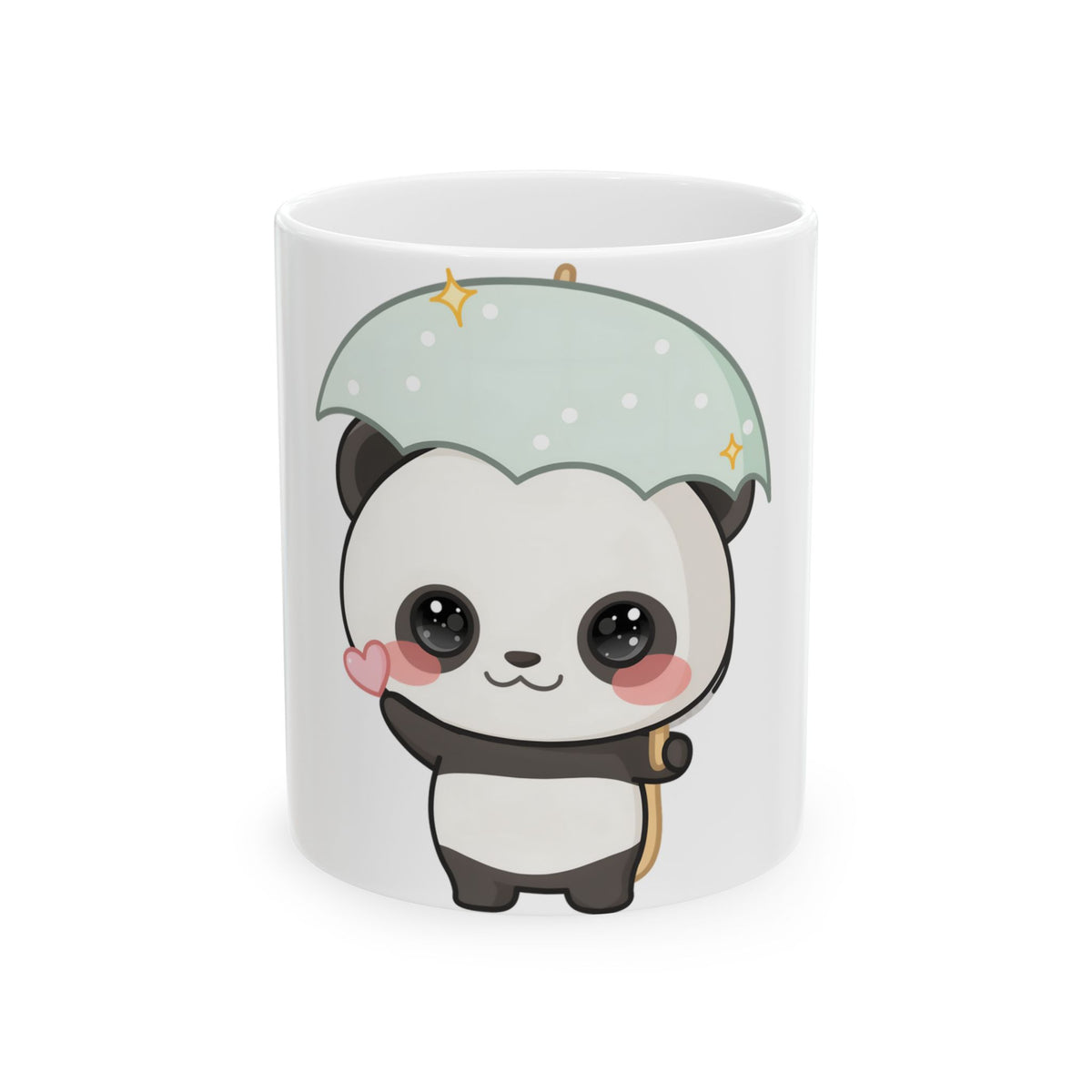 Kawaii Panda Mug with Umbrella | Cute Ceramic Coffee Mug