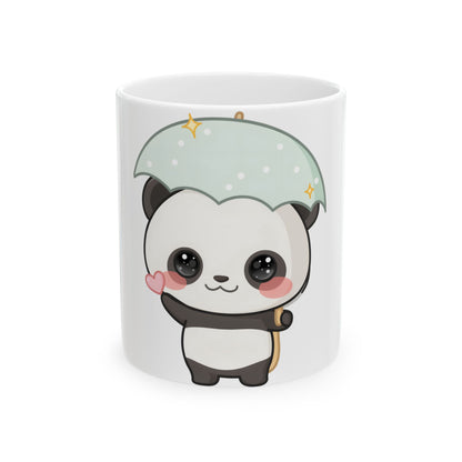 Kawaii Panda Mug with Umbrella | Cute Ceramic Coffee Mug