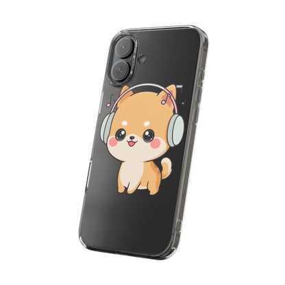 Kawaii Shiba Inu Phone Case – Music Lover Clear Case