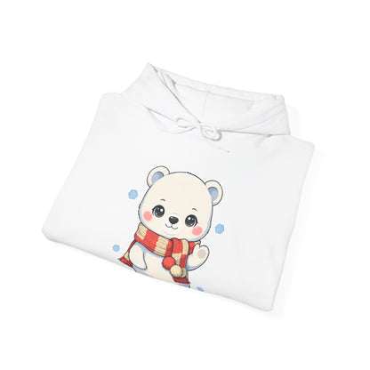 Kawaii Polar Bear Christmas Hoodie, Cozy Holiday Sweatshirt