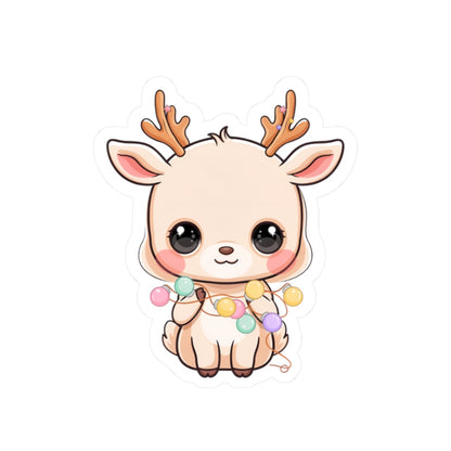 Kawaii Reindeer Sticker for Cute Holiday Decor