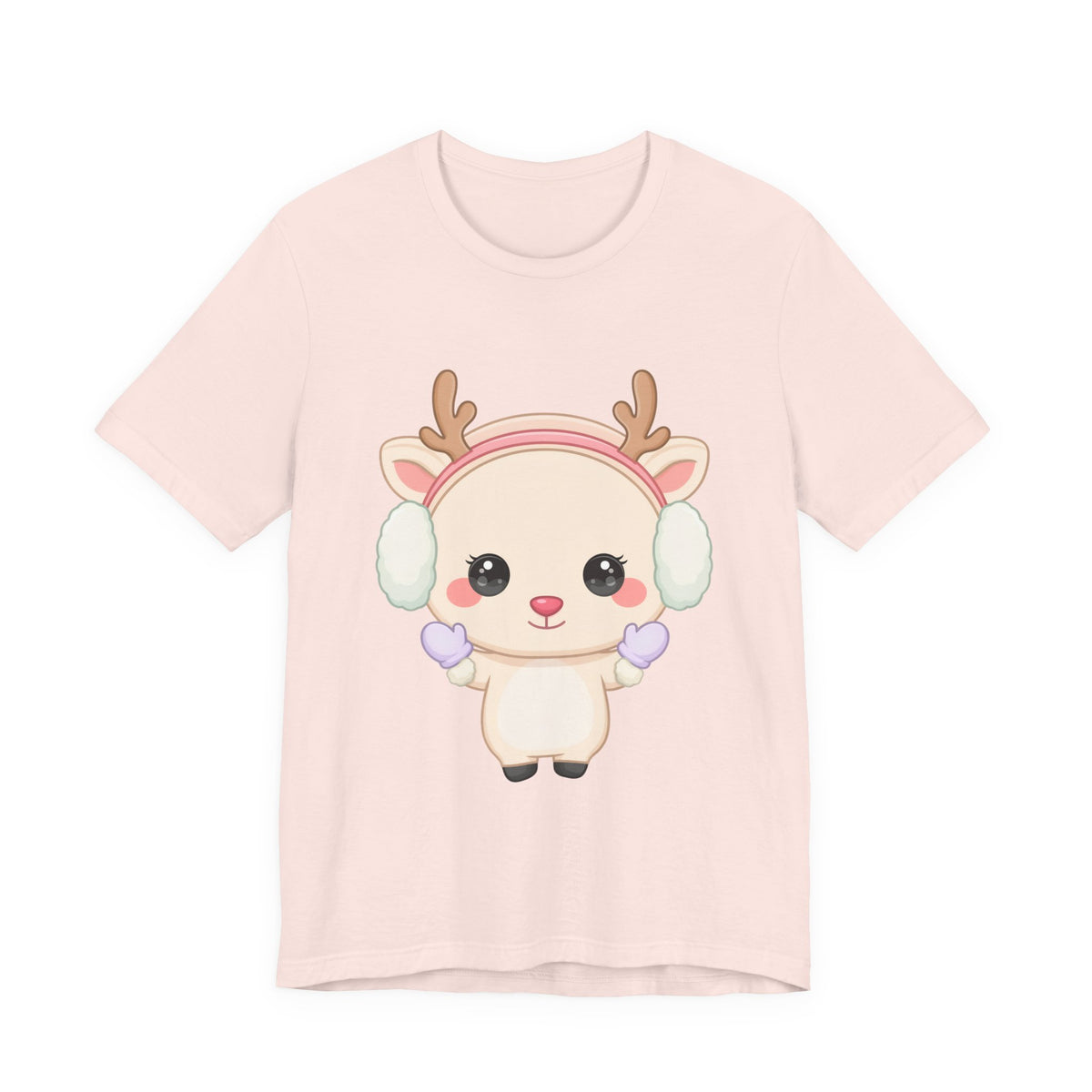 Kawaii Reindeer T-Shirt, Cute Winter Animal Tee