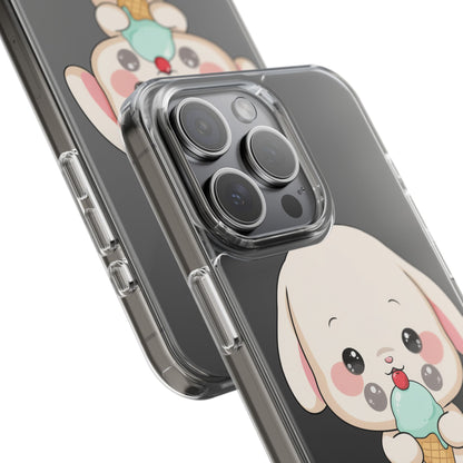 Kawaii Bunny Phone Case, Ice Cream Cutie Clear Case