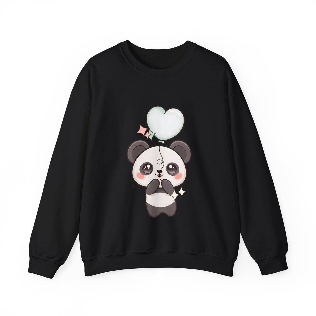 Kawaii Panda Sweatshirt with Heart Balloon