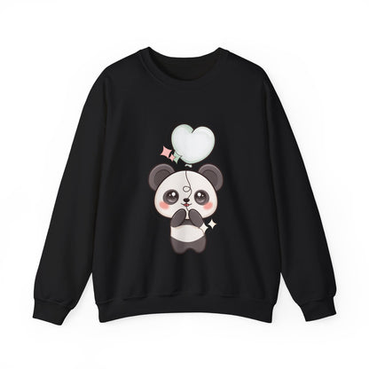 Kawaii Panda Sweatshirt with Heart Balloon