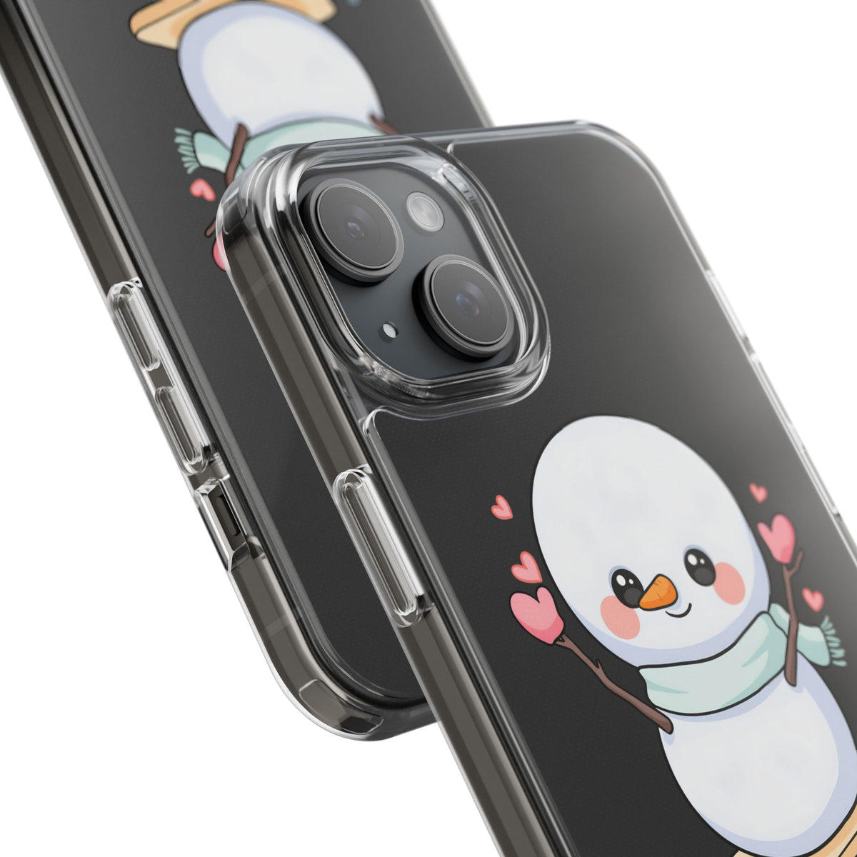 Kawaii Snowman Phone Case, Cute Winter Cheer