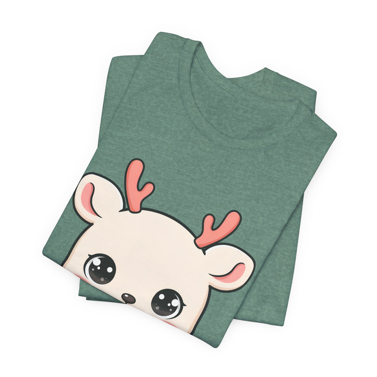 Kawaii Reindeer Christmas T-Shirt for Holiday Cheer