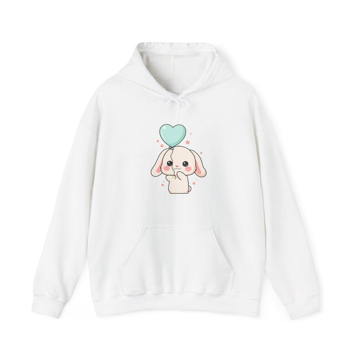 Kawaii Bunny Hoodie, Cute Balloon Rabbit Sweatshirt