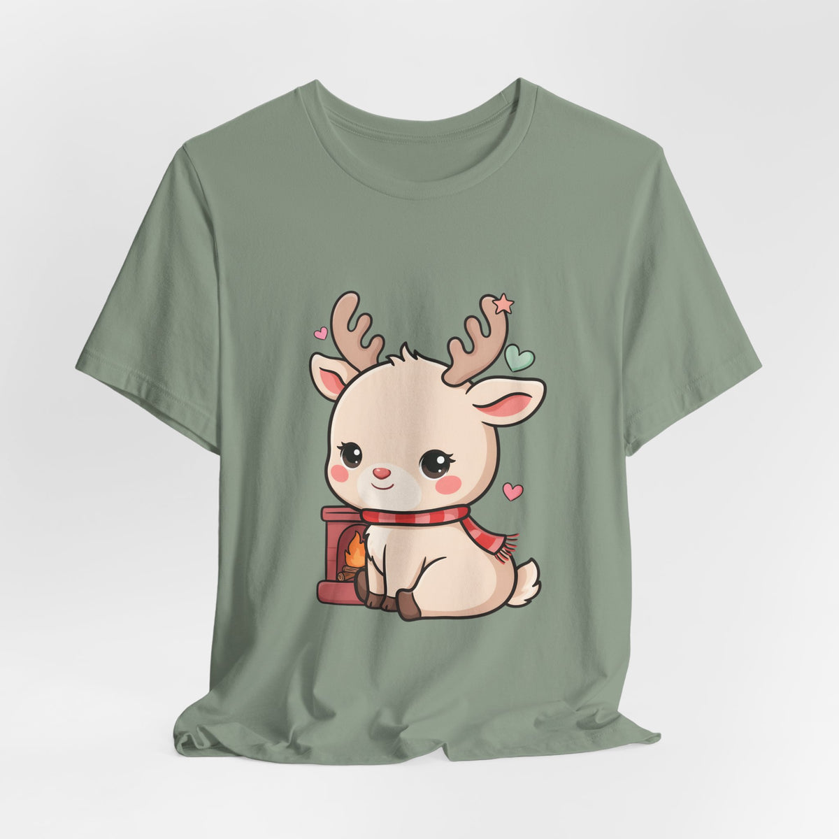 Kawaii Reindeer T-Shirt for Cozy Christmas Fans