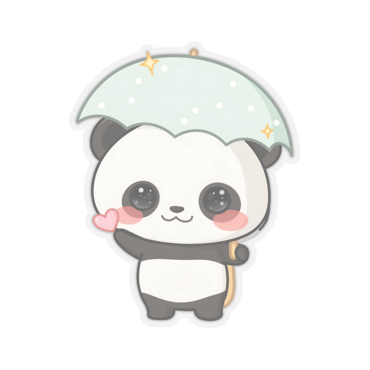 Kawaii Panda Umbrella Sticker for Cute Rainy Day Decor