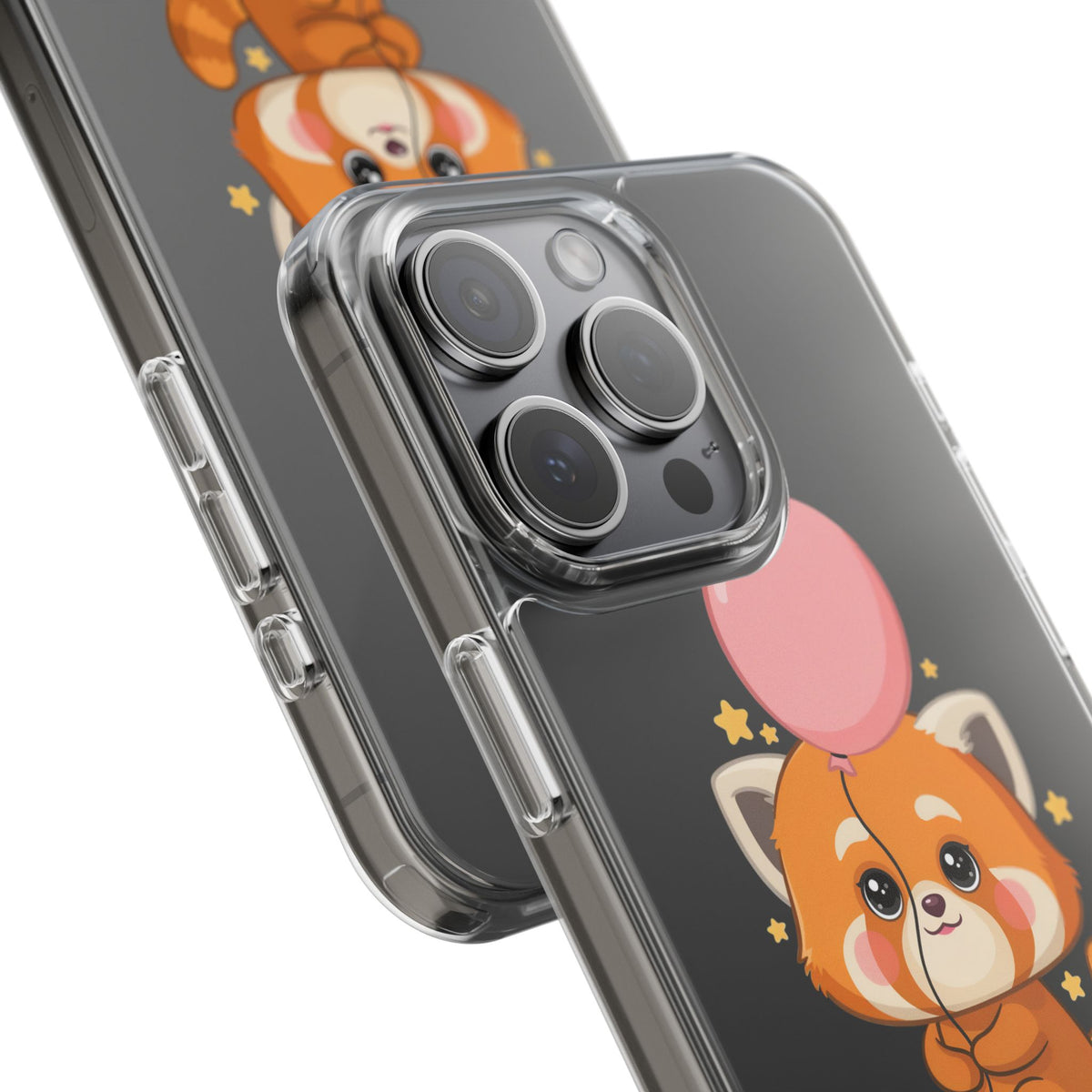 Kawaii Red Panda Clear Impact-Resistant Case with Balloon