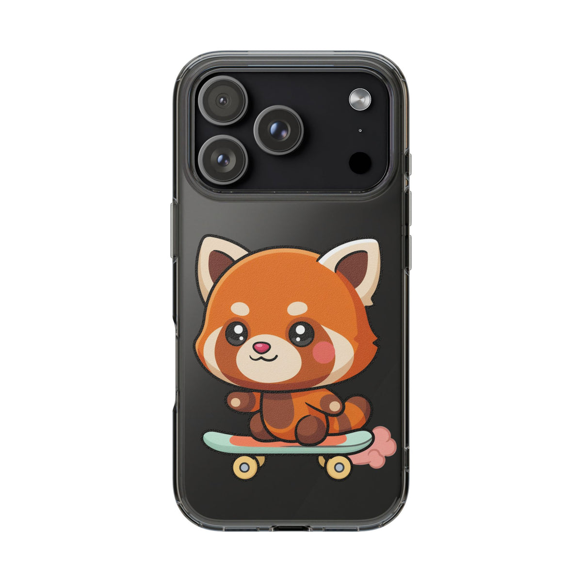 Red Panda Skateboard Phone Case, Cute Kawaii Style