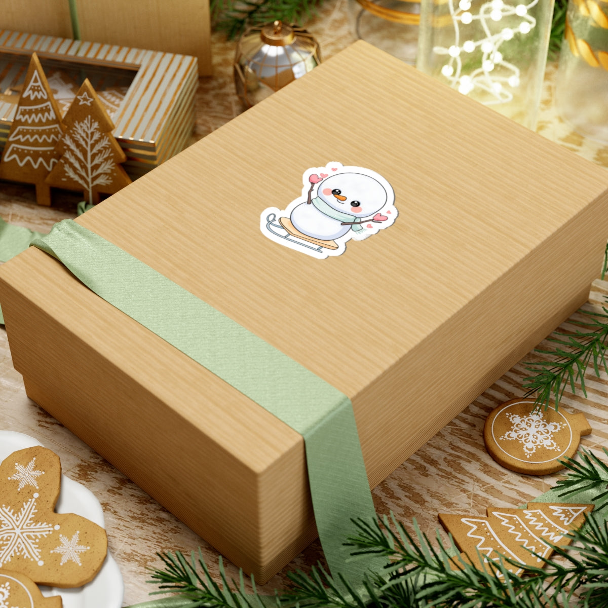 Kawaii Snowman Sticker for Cozy Winter Journals