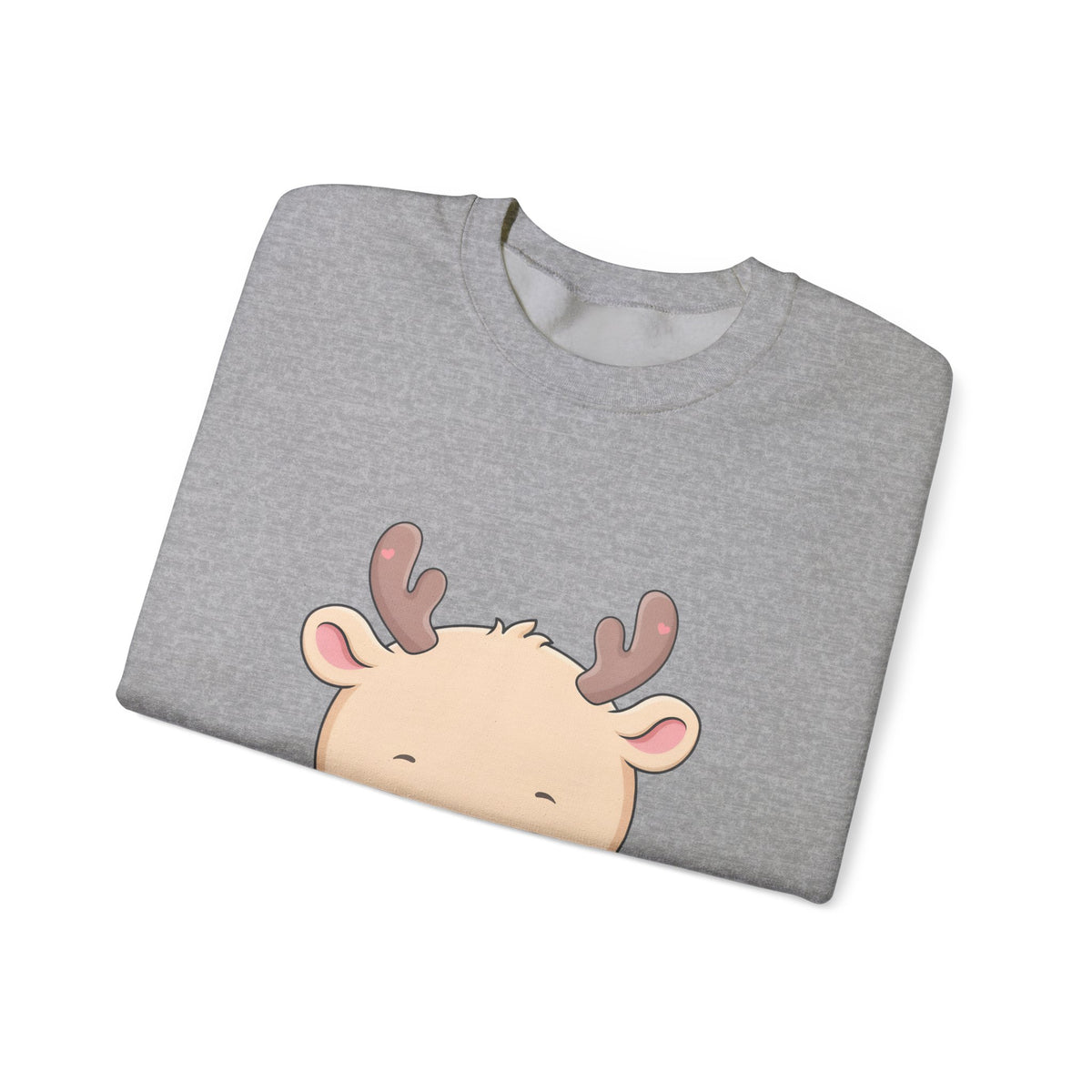 Kawaii Reindeer Sweatshirt, Cute Hot Cocoa Holiday Crewneck