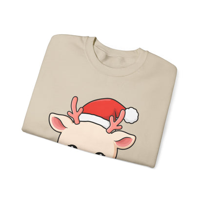 Kawaii Reindeer Christmas Sweatshirt, Cute Holiday Crewneck